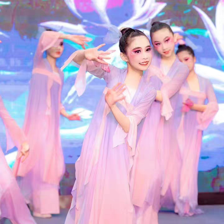 蝶舞花间演出服儿童古典舞汉服舞蹈服飘逸蝴蝶道具中国舞表演服装