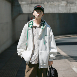 300克50%棉 2025秋季日系cityboy宽松开衫卫衣外套W2206-P68控88图片