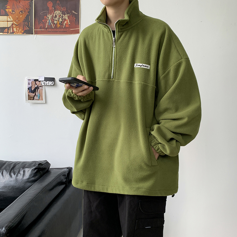 2024秋冬新款港风宽松套头摇粒绒加绒卫衣W2211-P58-控78，男装卫衣，电商A036A