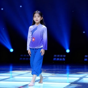 儿童独舞原创钻渐层色服装黄河厚村姑爱国题材表演服刘胡兰演出服