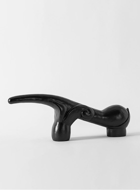 现代简约黑色树脂长鼻兽壁龛摆件样板间玄关电视柜桌面原创装饰品