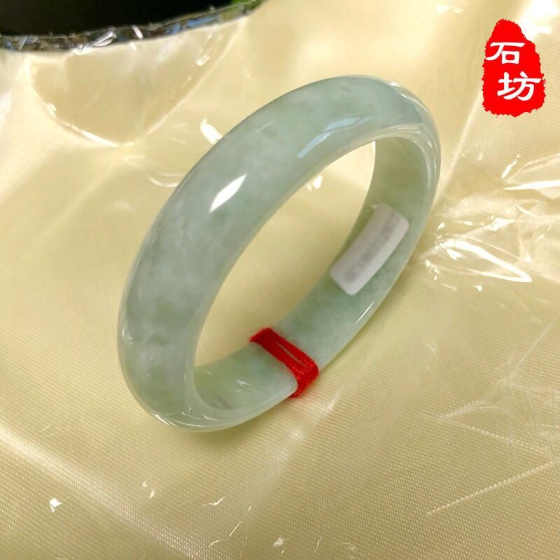 天然正品玉镯A翡翠色玉手镯女款手镯子 浅绿玉镯子包邮带鉴定证书
