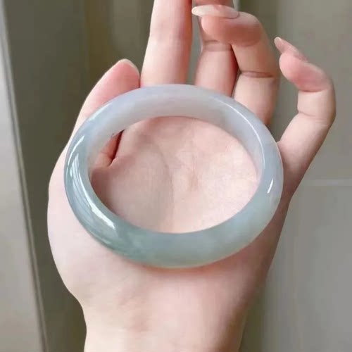 天然正品A货翡翠色旺夫真玉手镯女款贵州翠浅绿飘花玉镯子 带证书