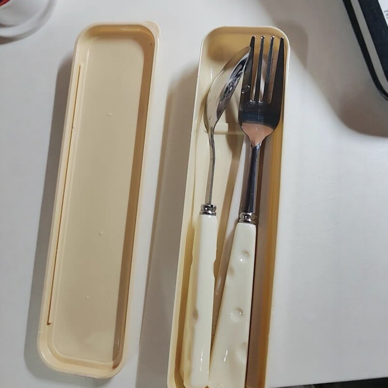 【抢3件】日本品质ins可爱奶酪勺子叉子筷子三件套便携餐具