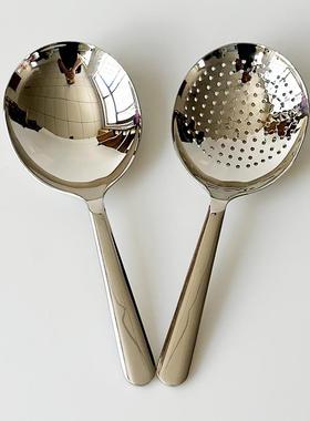 304不锈钢汤勺分餐勺公用勺家用吃饭分菜漏勺儿童调羹勺 分餐盛饭