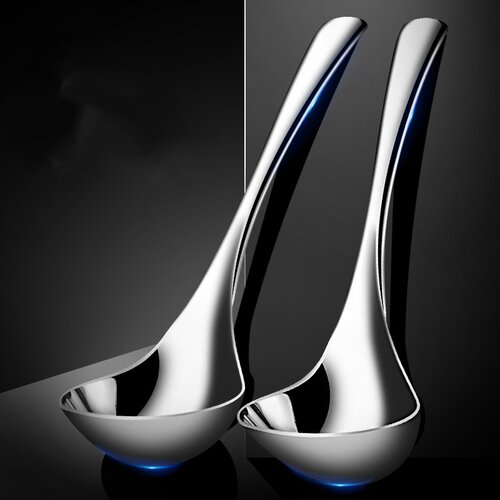 不锈钢勺子成人喝汤勺加厚长柄家用厨房调味喝粥勺大号盛汤大头勺