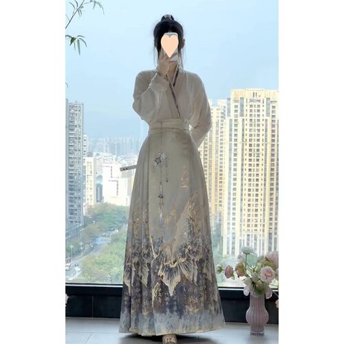 【明朝】马面裙新款小个子国风改良半身裙新中式明制通勤汉服套装