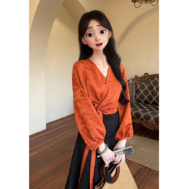【现代】新中式国风马面裙套装女通勤风改良日常汉服可穿上班衬衫
