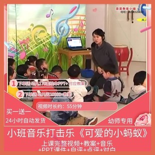 幼儿园优质公开课小班音乐打击乐《可爱的小蚂蚁》课件视频