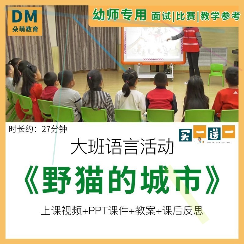 幼儿园大班语言活动《野猫的城市》优质公开课视频教案课件PPT3