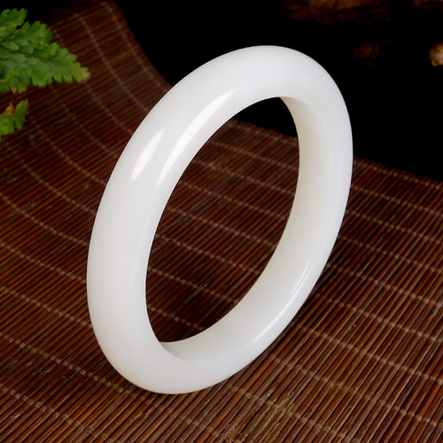 和田羊脂白玉手镯女款内径59.5mm