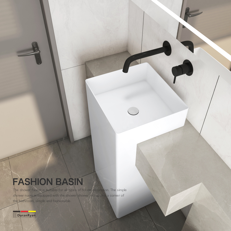 杜拉莱恩国货人造石立式洗脸盆
