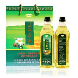 侗美仙池三江茶油纯正山茶油物理压榨食用茶籽油1升x2瓶礼盒装
