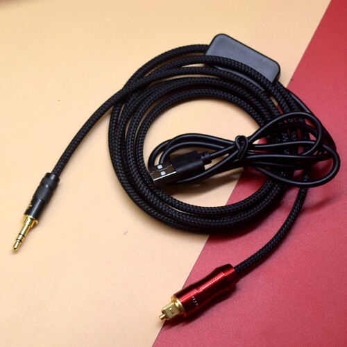 数字光纤同轴转模拟3.5AUX音箱线