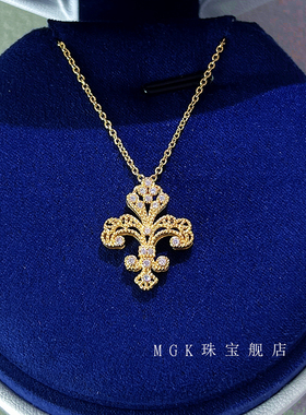 简约百搭小众镶钻吊坠18K黄金