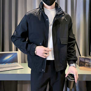 飞行员工装外套男春季痞帅立领夹克2024新款男装痞帅上衣JK11-P90图片