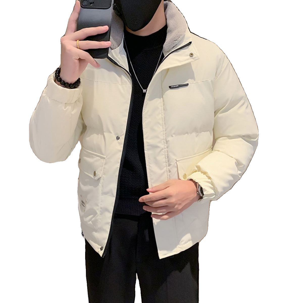冬季新款羊羔毛可拆立领棉服男加厚外套大口袋工装棉衣MY02-P128,男装棉衣,电商D323（原B261）