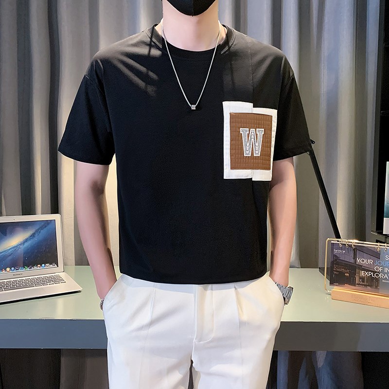2024夏季新款圆领短袖T恤美式时尚潮流宽松上衣百搭体恤TX10-P48，男装T恤，电商D323（原B261）