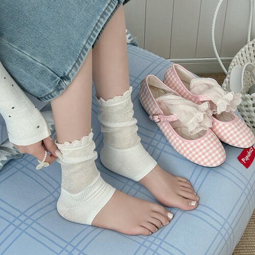 夏季女日系芭蕾风半掌中筒袜