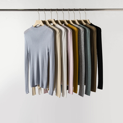羊毛半高领针织衫修身洋气打底衫