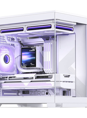 乔思伯JONSBO桌面MATX海景房机箱D34背插主板280水冷硬件监控屏
