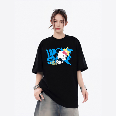 甜美hellokitty宽松短袖T恤女