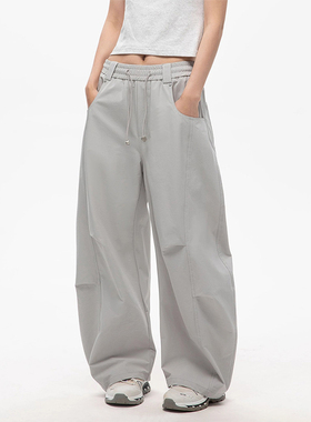 LB｜男女款春夏新款香蕉裤伞兵工装裤女镰刀弯刀哭休闲阔腿裤子潮