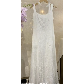 2026年夏季新款方领收腰宽带中长款A字女士连衣裙