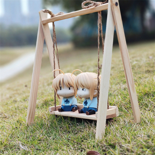 Q版FATE命运之夜阿尔托莉雅saber坐姿滑稽呆萌脸公仔二次元车摆件