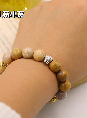 菟小菟情侣珊瑚玉时尚天然手链