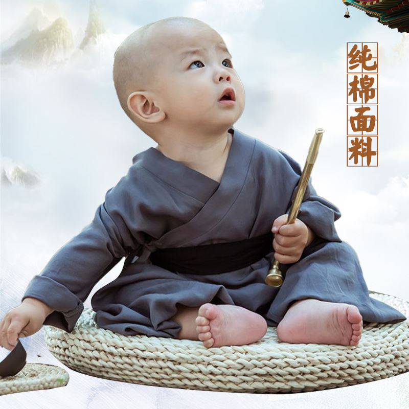 汉服纯棉武僧袍小和尚服沙弥一休哥锄禾悯农民农夫服拍照服摄影服