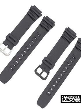 代用卡西欧小方块AE-1200 1300 W-216H W-800H树脂18mm橡胶手表带