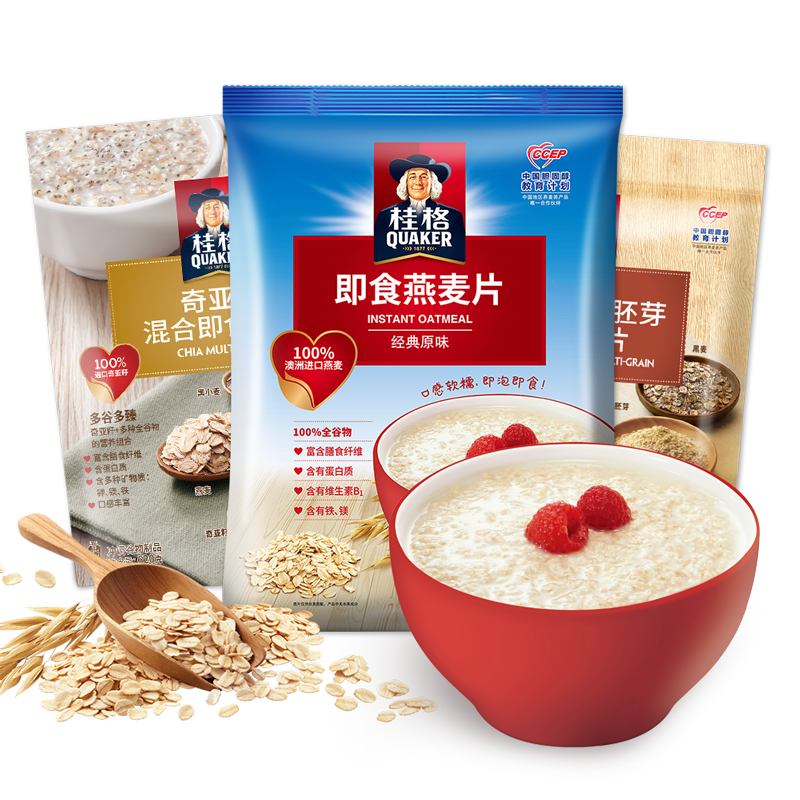 【顺手买】桂格奇亚籽谷物即食麦片420g*1袋混合燕麦