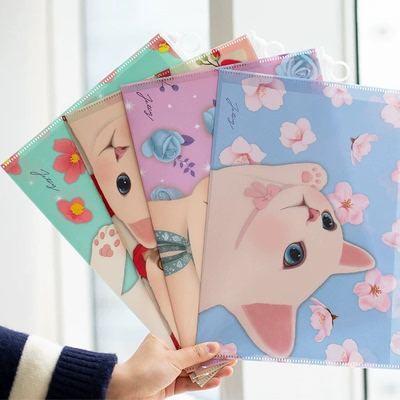 【韩国原装进口正品】Jetoy可爱猫咪A4拉链试卷文件整理收纳袋