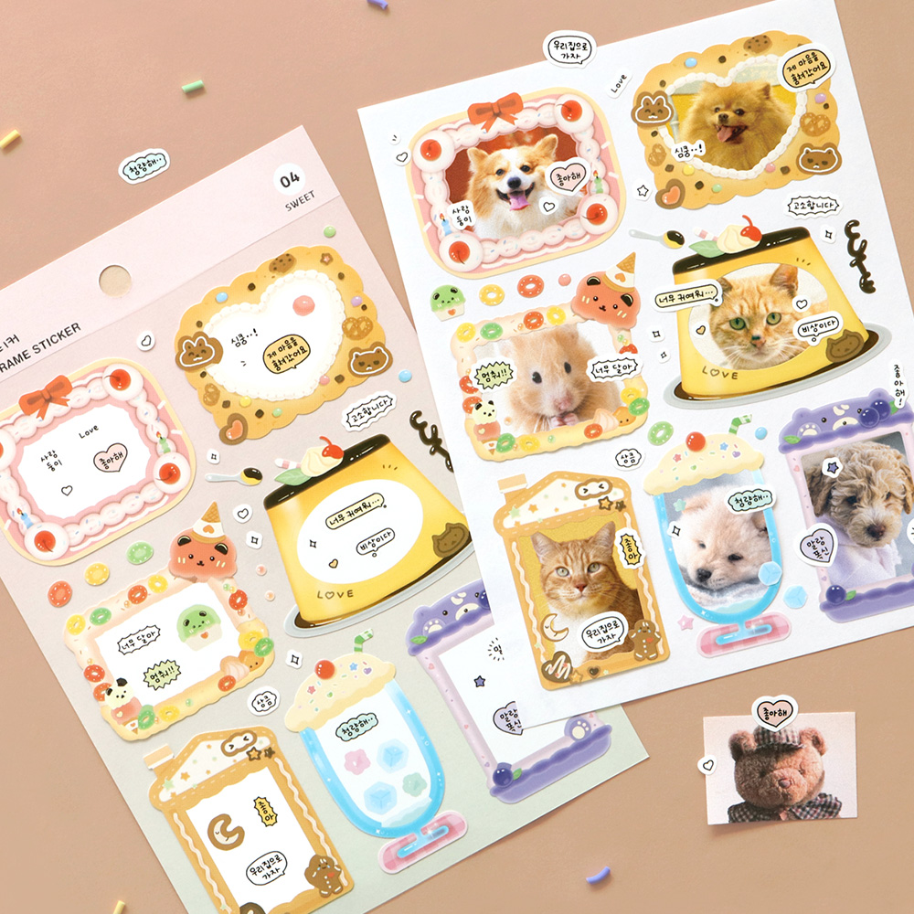 【韩国原装进口正品】Iconic创意可爱卡通相片边框手帐装饰贴纸