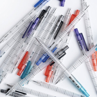 【韩国原装进口正品】Motemote成功笔5色透明刻度笔杆0.4mm中性笔