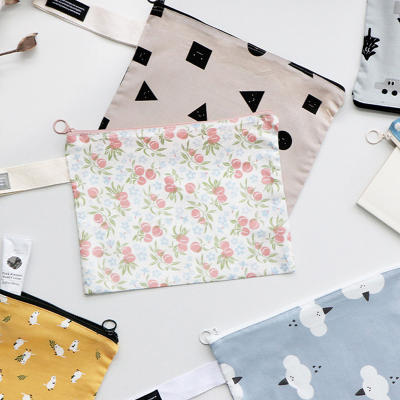 【韩国原装进口正品】Iconic薄棉布袋手拎化妆包小清新杂物收纳袋