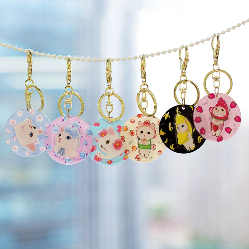 【韩国原装进口正品】Jetoy可爱猫咪亚克力旋转解压钥匙扣包挂件