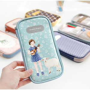 韩国多功能印花文具笔袋