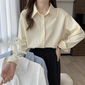 RM19005#新款2023白色衬衫女设计感小众衬衣长袖上衣女