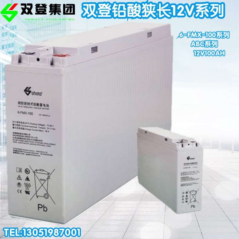 双登12V100AH狭长铅酸免维护蓄电池6-FMX-100B/C/A网络机柜基站用