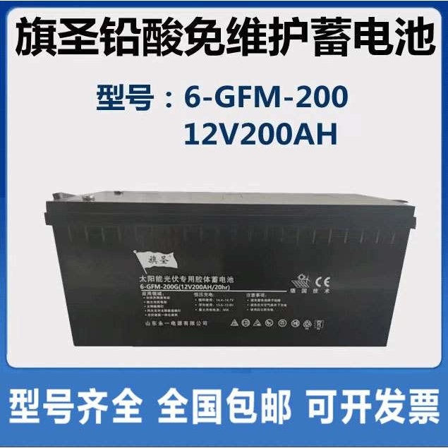 旗圣蓄电池6-GFM-200 12V200AH太阳能光伏发电路灯储能胶体电池
