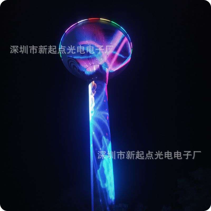 长供电户外防水透明全彩H2020四灯P80柔性网格屏景观亮化显示厂家