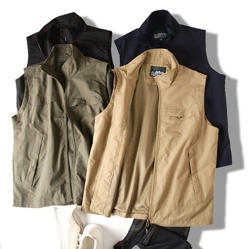 男士户外登山立领工装马甲