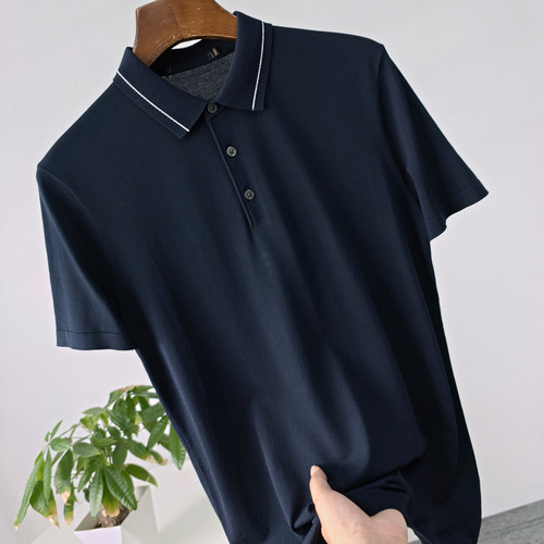 夏季纯色翻领商务休闲短袖POLO衫