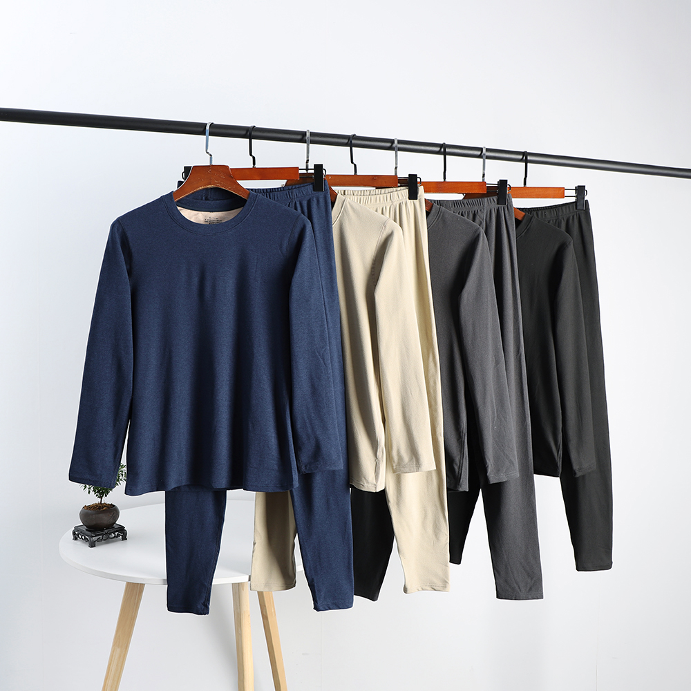 圆领打底秋衣秋裤保暖内衣套装男