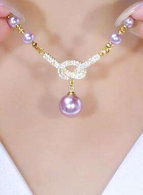 轻奢高级感满钻珍珠项链女