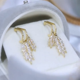 金色麦穗耳环小众设计感精致耳钉2023年新款潮网红高级气质耳饰潮