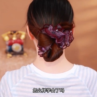 2025秋季新款奢华气质花卉发圈时尚妈妈头绳铂思亚同款百搭发饰女