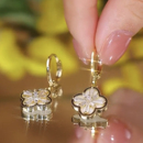 精致四叶草高级感耳扣女s925纯银针法式 耳饰女 小众冷淡风耳钉爆款